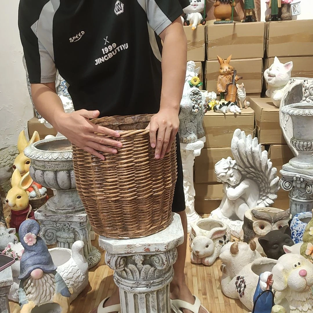 合成树脂竹编框花盆