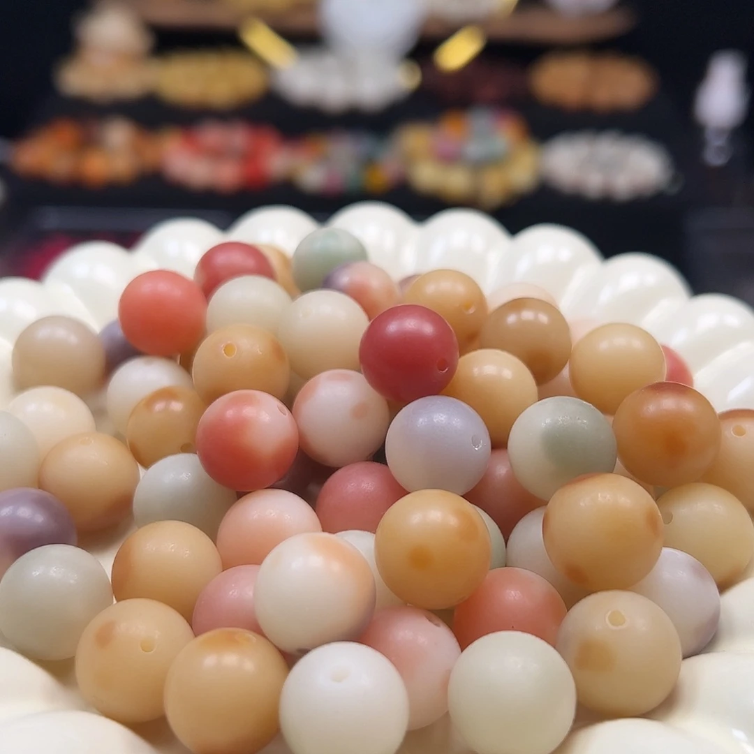 手串菩提根/象牙果卡14非料花皮多宝圆500颗