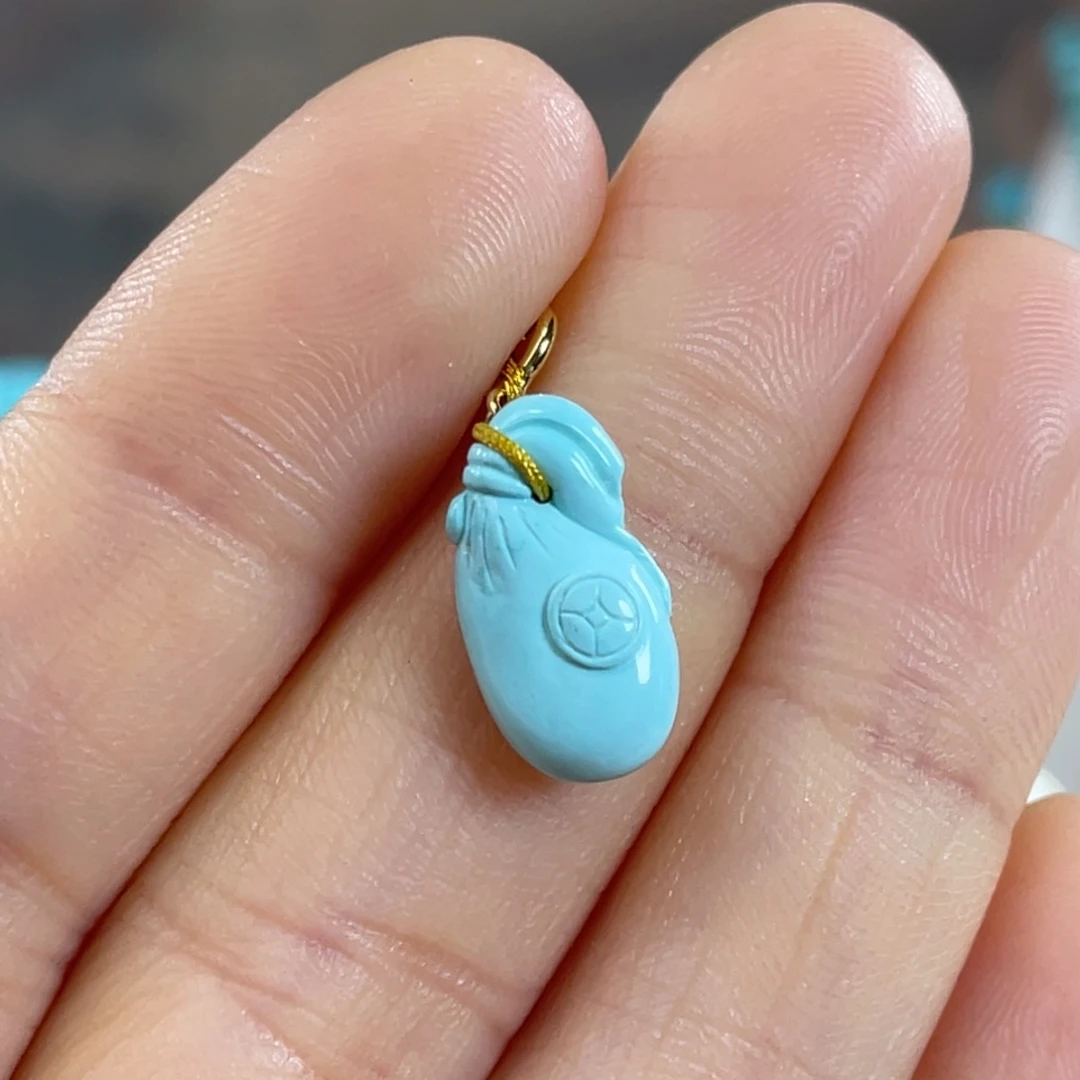 绿松石未镶嵌套链高瓷钱袋