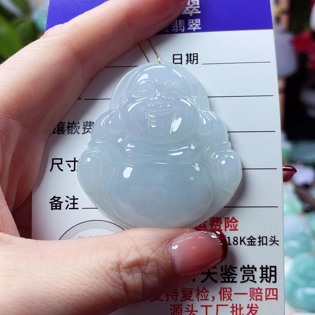 翡翠未镶嵌颈饰佛公47