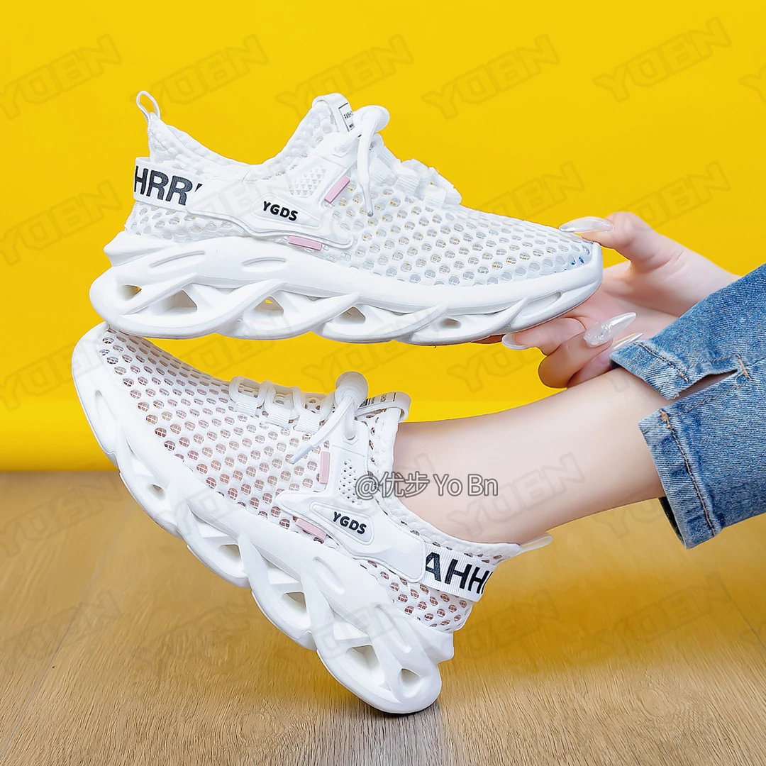 飞织ins网面鞋女2025夏韩版学生跑步休闲鞋板鞋街拍H82