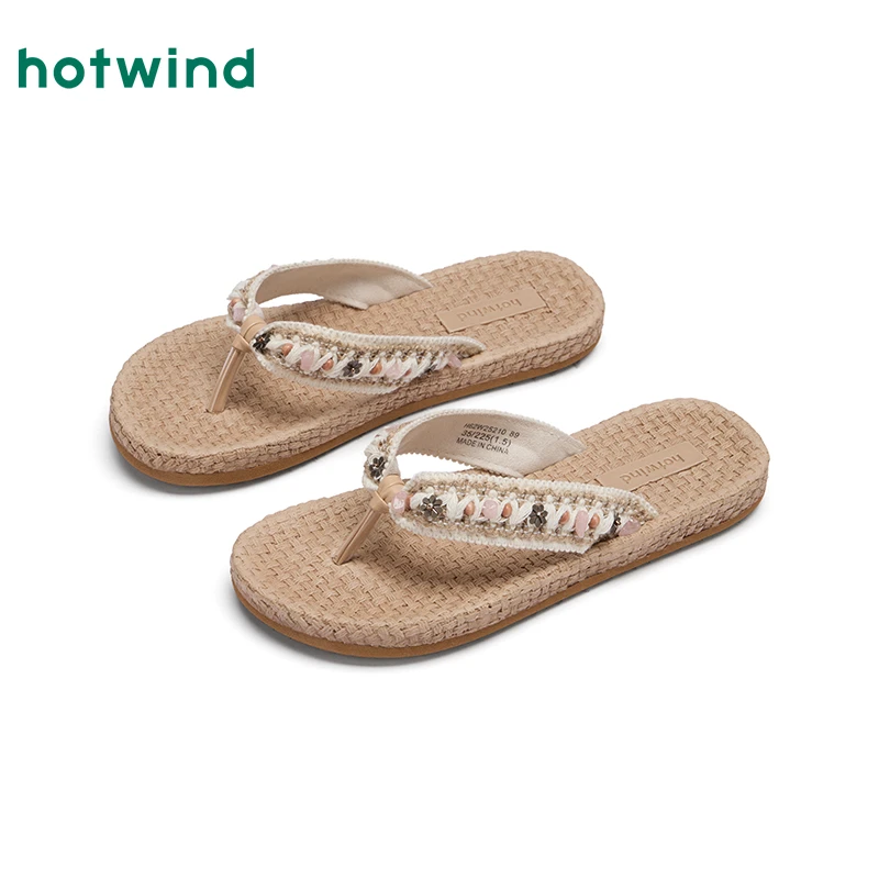 热风2025年夏季新款女士时尚拖鞋H62W25210