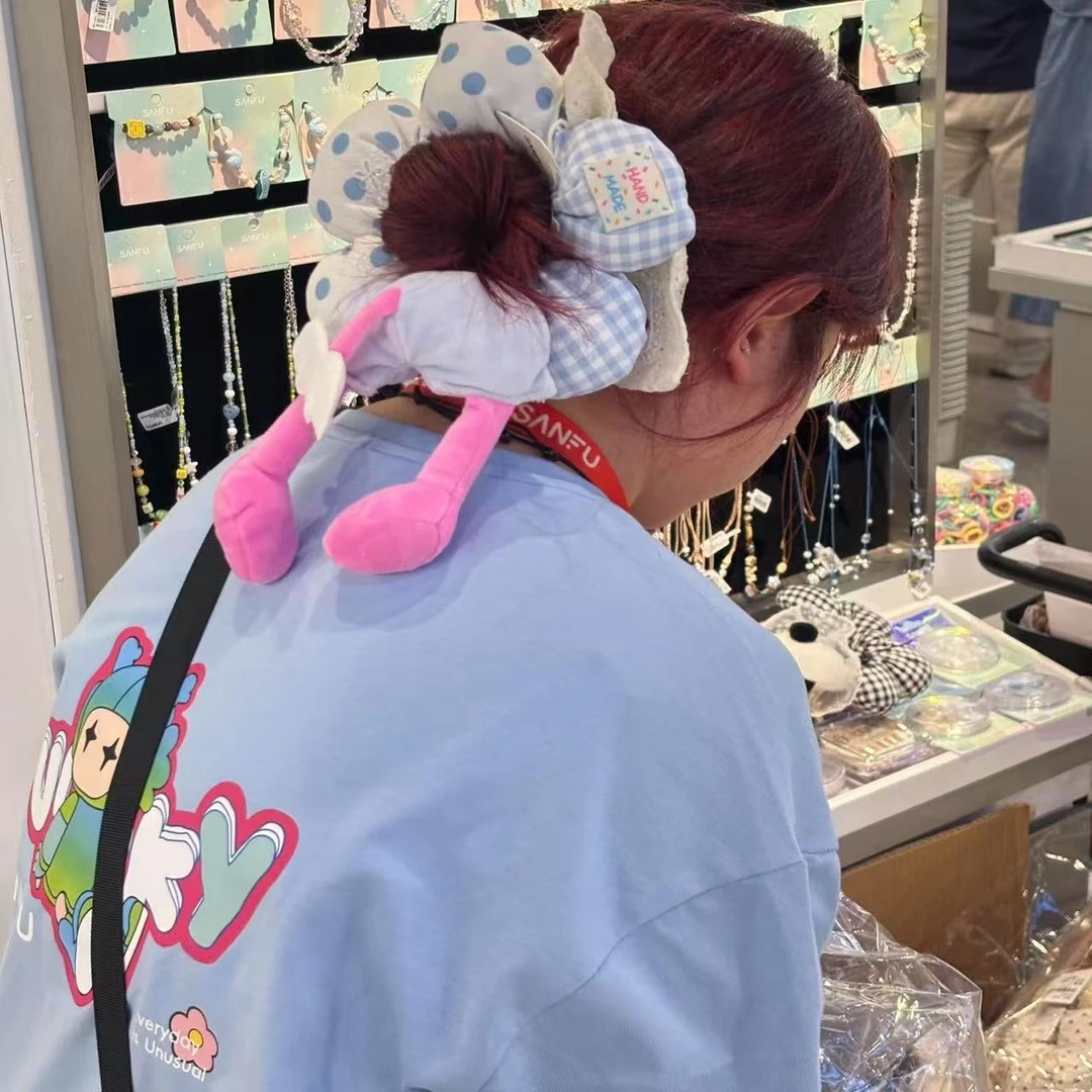 sanfuu同款趣味鸭屁屁发圈大肠圈2025新款可爱发圈