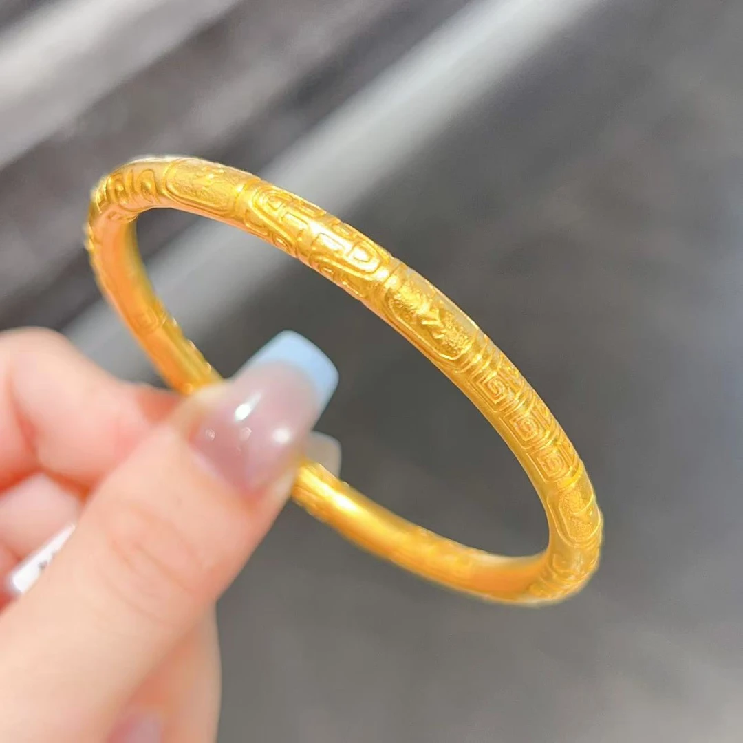 【新美源】足金999 古法工艺 六字真言手镯67.55克