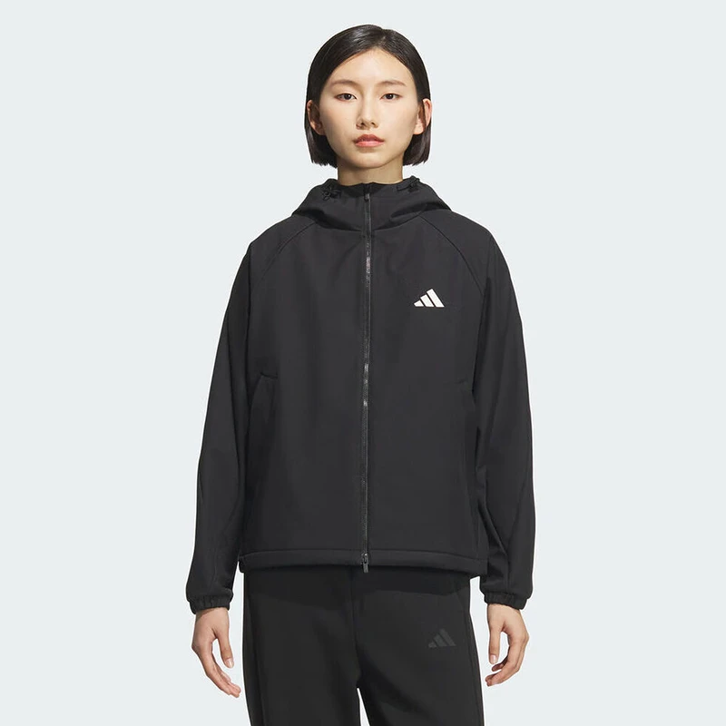 adidas阿迪达斯连帽外套茄克情侣款流光风户外防风梭织夹克KC0054