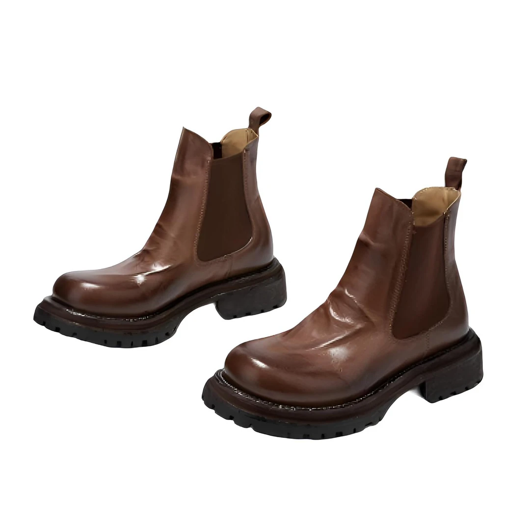 37码特价头层水洗马皮手工复古女时尚英伦短靴女