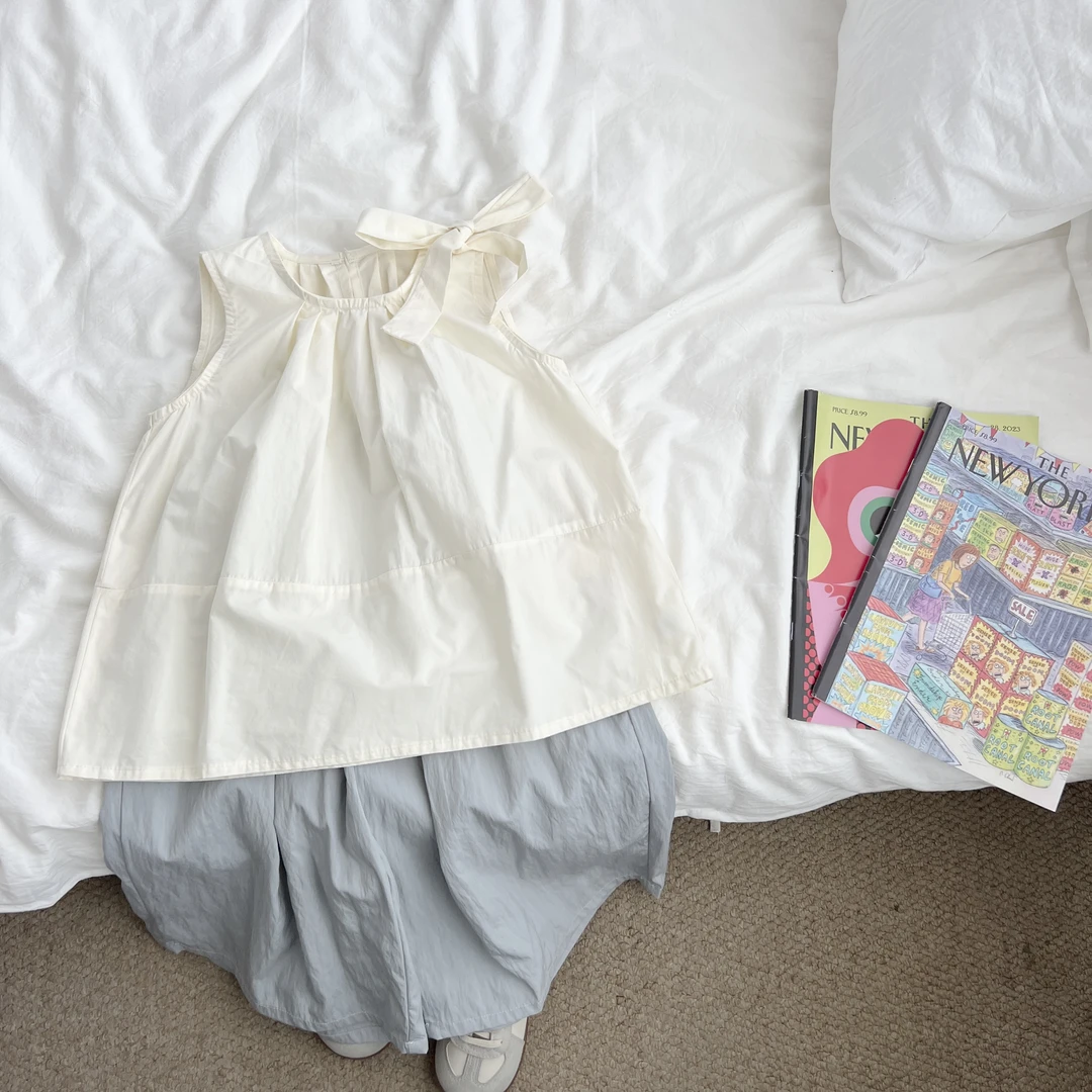 （现货）女童夏季无袖套装洋气夏天衣服女宝直筒裤两件套EKTZW58210