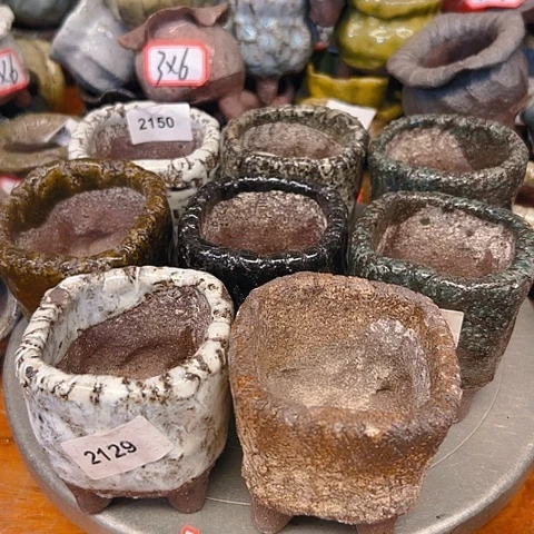 植***弥粗陶花盆手工花盆制作