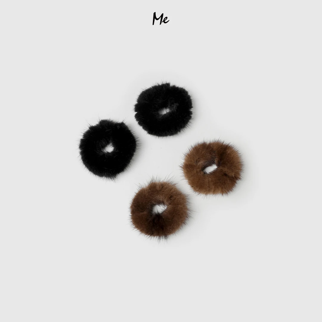 ME【水貂发圈】奢牌感水貂毛皮女士百搭时尚休闲千金发夹MESA3021