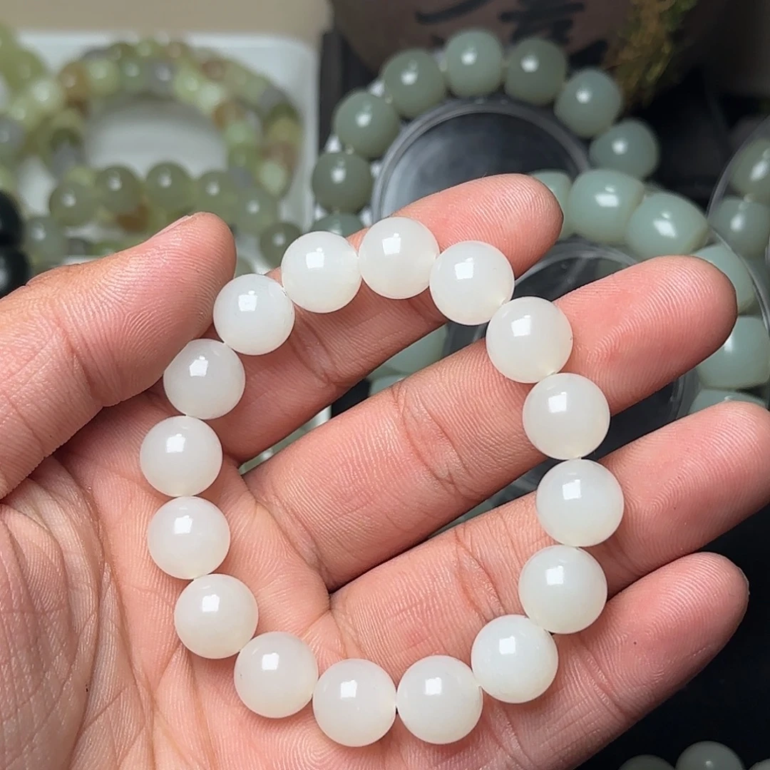 老***周和田玉未镶嵌手串和田玉且末天泰料卡12多样性拍一发一