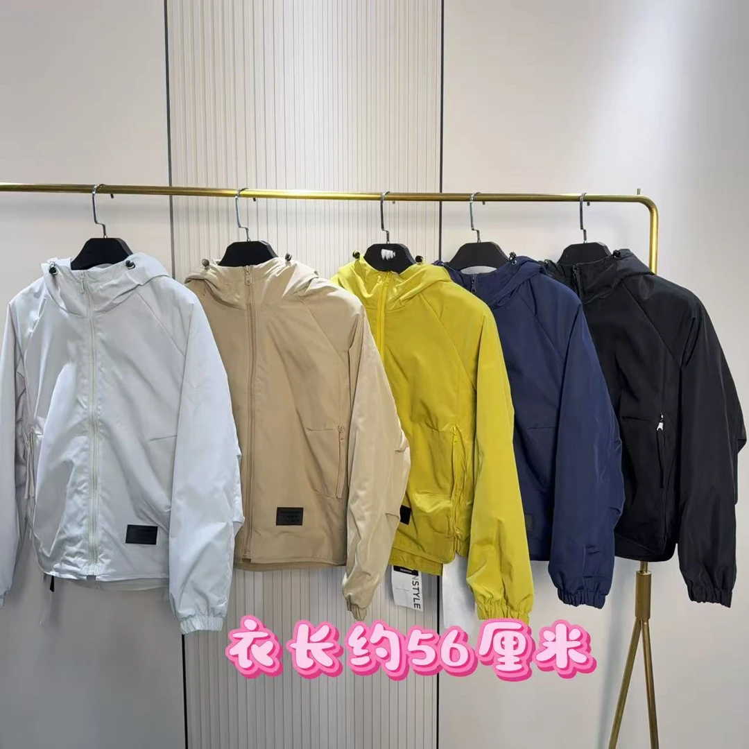 890侧开叉方贴双兜拉链薄棉外套