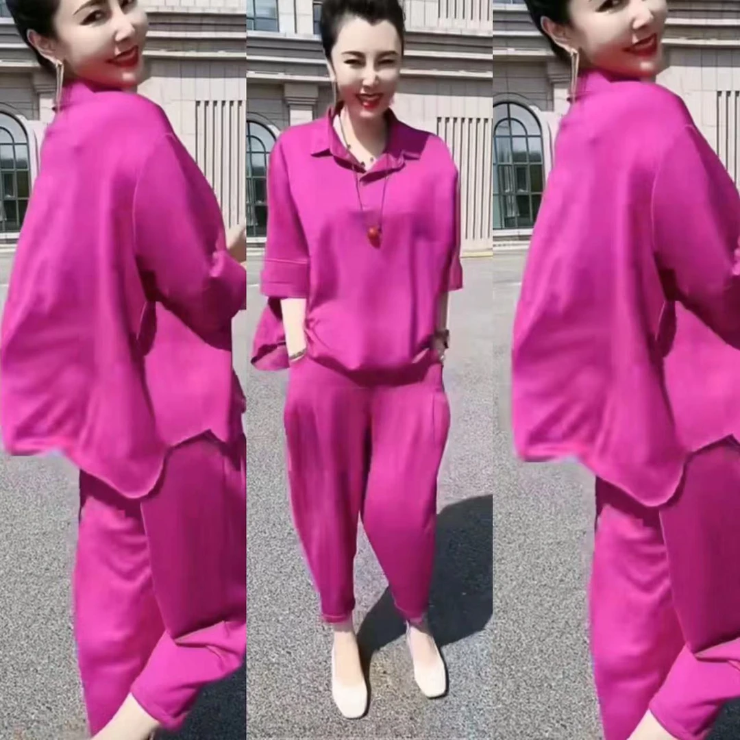 休闲减龄显瘦韩版宽松套装69582