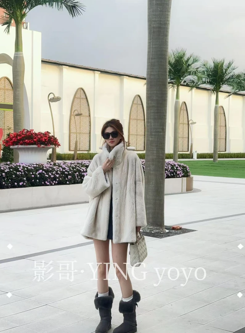 【YINGYOYO】影哥「时夏有风」秋冬新款气质长款进口水貂整貂25061