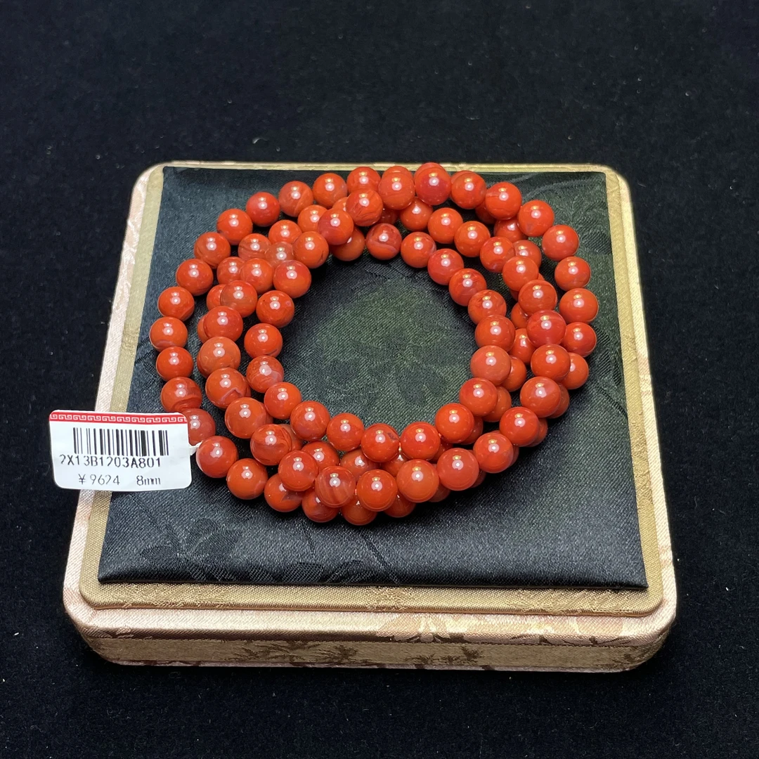 S166天然南红玛瑙牛血红8mm珠链圆珠多样性发一
