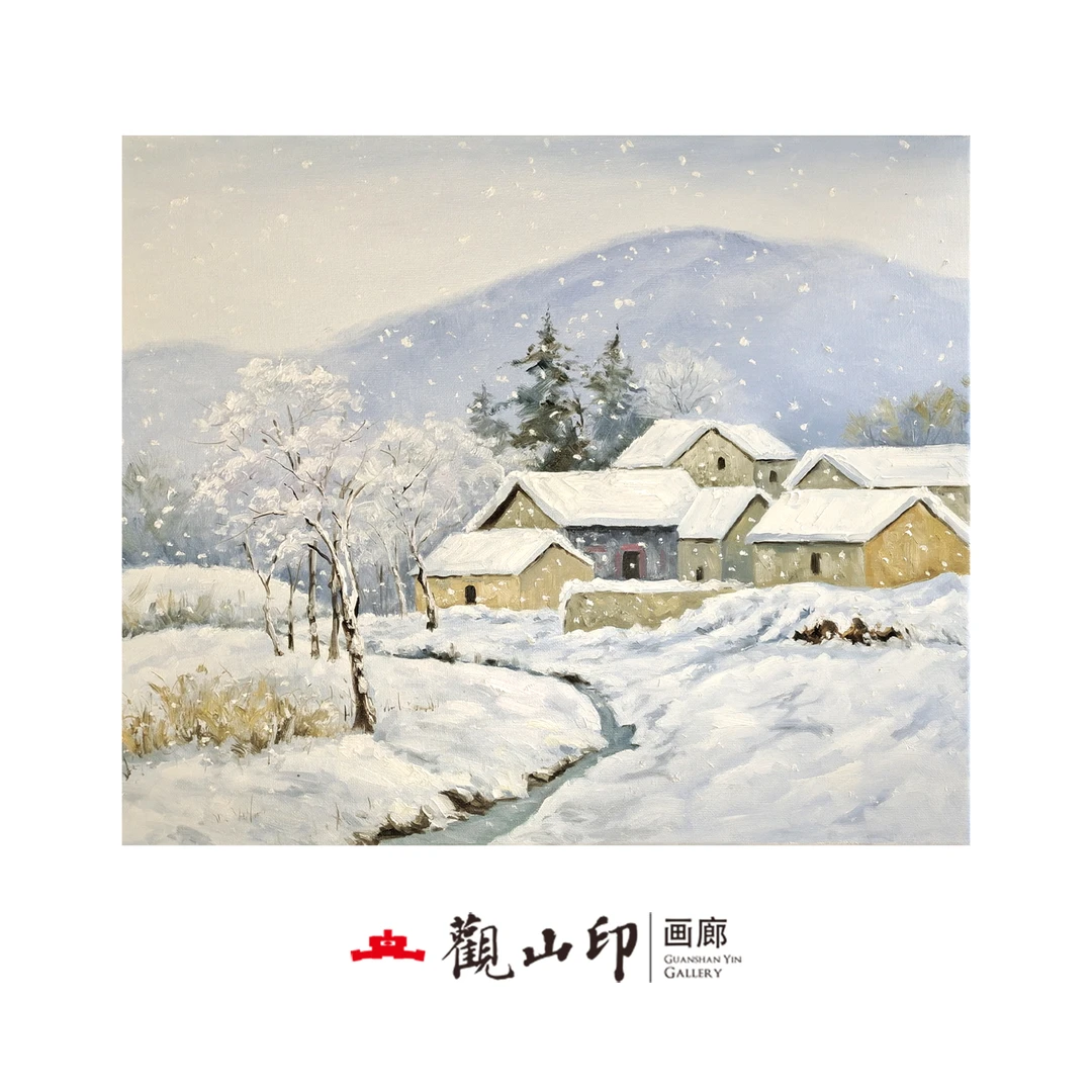 H原创手绘风景油画60x50.5cm乡村作品9408