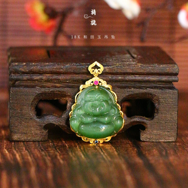 和田玉吊坠佛公弥勒佛笑佛气质【8180AX】