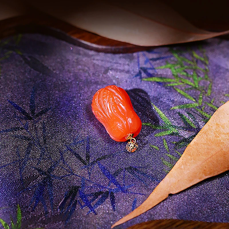 南红吊坠白财聚来【1303D】