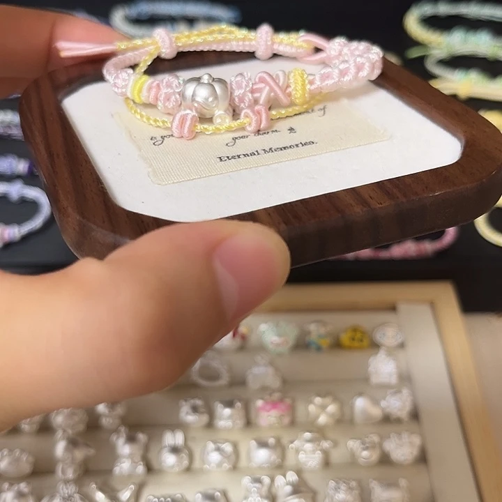 布艺足银南瓜车+双层粉绳