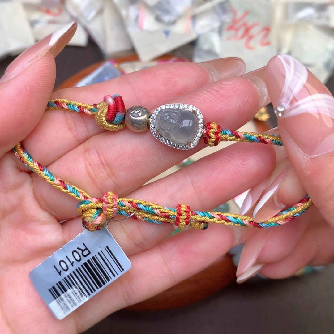 翡翠银S925镶嵌挂件一