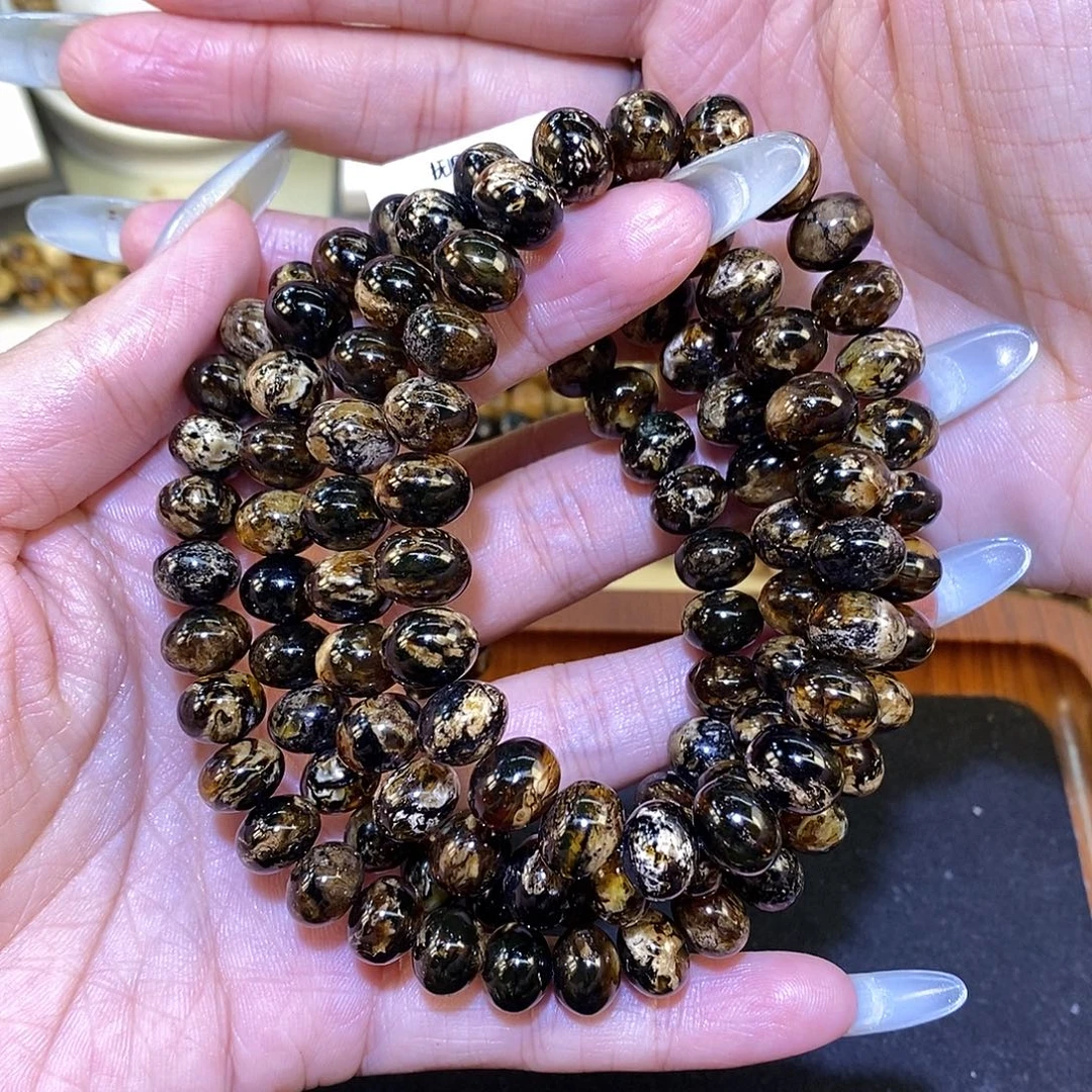 裸石琥珀未镶嵌9m花珀