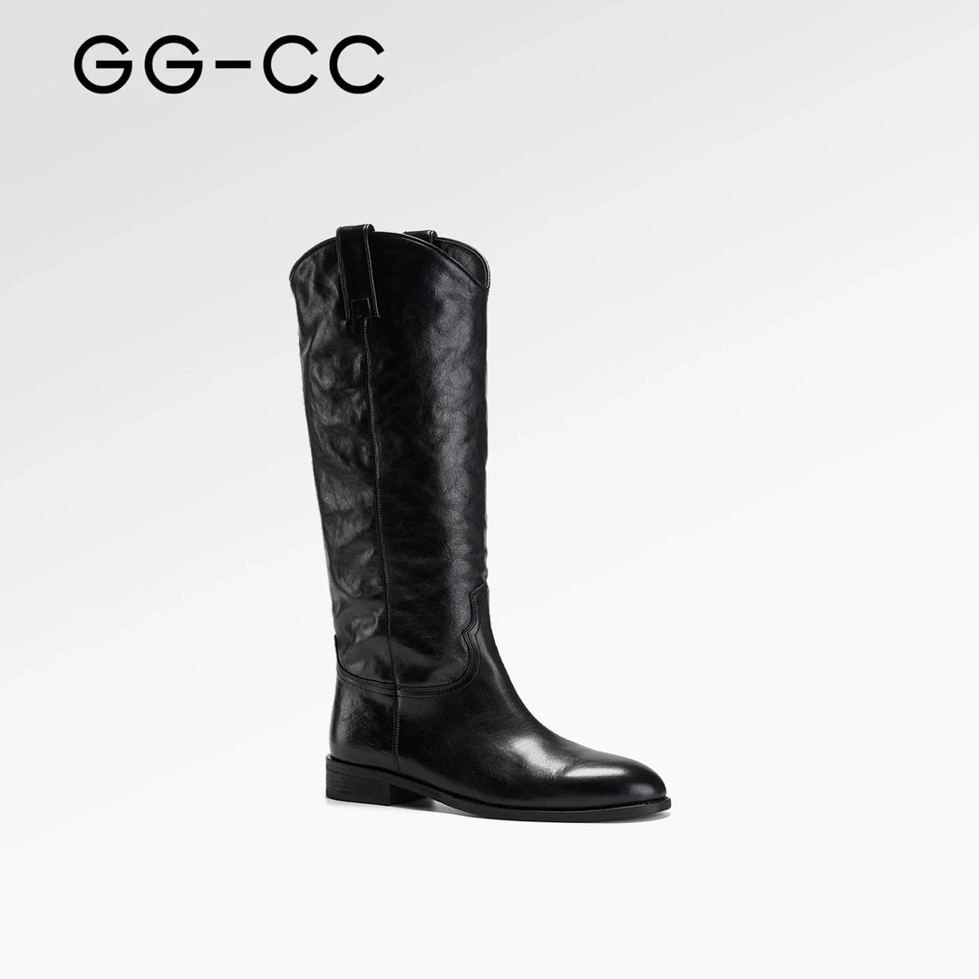 【旷野之息】GGCC2025冬季新款潮流时装靴西部靴女骑士高筒长靴子