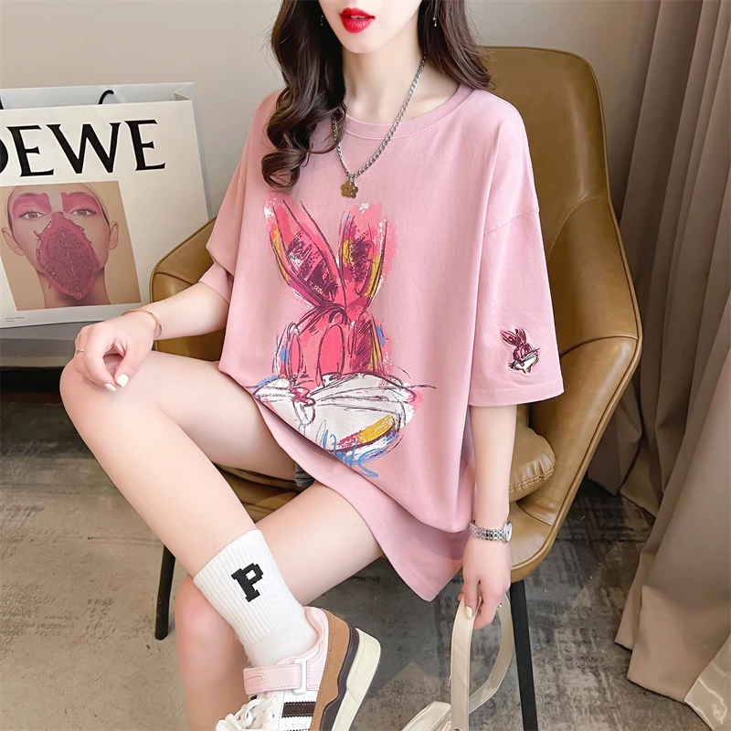 女童短袖t恤夏季2025新款大童初中高中生青少年女孩夏装儿童半袖