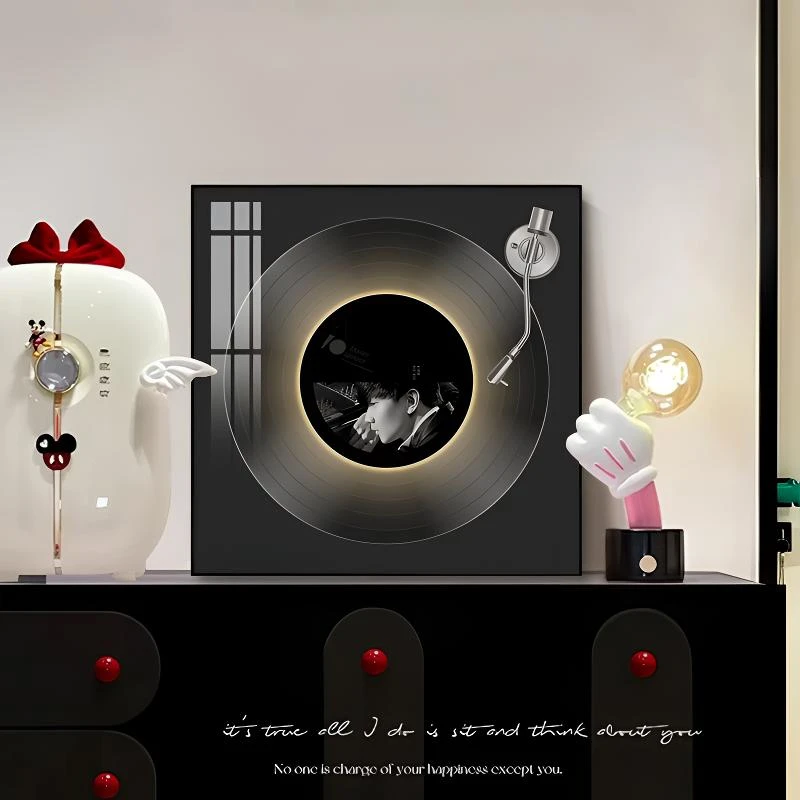 【林俊杰JJ】蓝牙音响装饰画卧室餐厅氛围装饰画黑胶唱片风格摆画