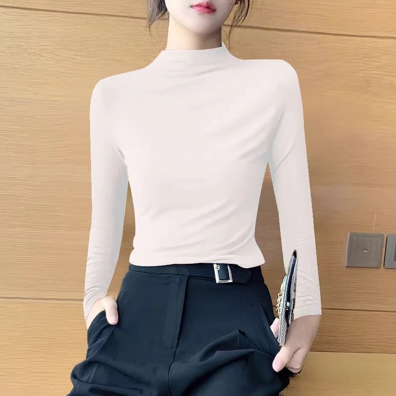 秋冬款百搭纯色半高领打底衫女内搭上衣AA-0927长袖洋气
