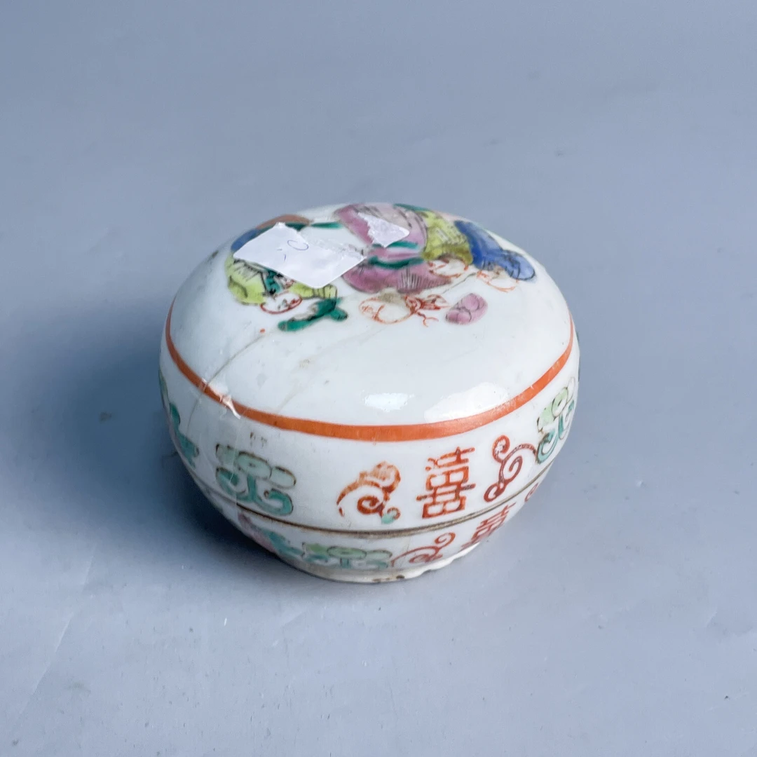 晚清民国  粉彩人物盖盒-M25GY00FD88
