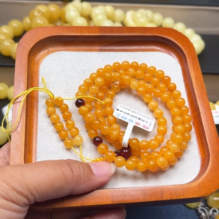 琥珀未镶嵌珠宝奇石M92号6+鸡油红多圈