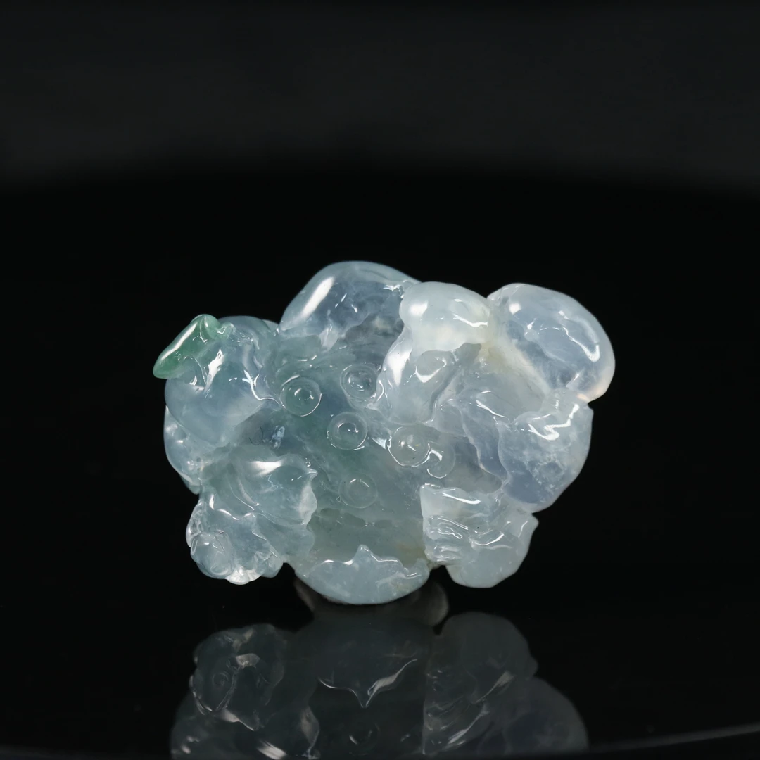 FC15天然缅甸翡翠A货冰紫飘花荷荷美美吊坠/500208/保利厦门拍卖