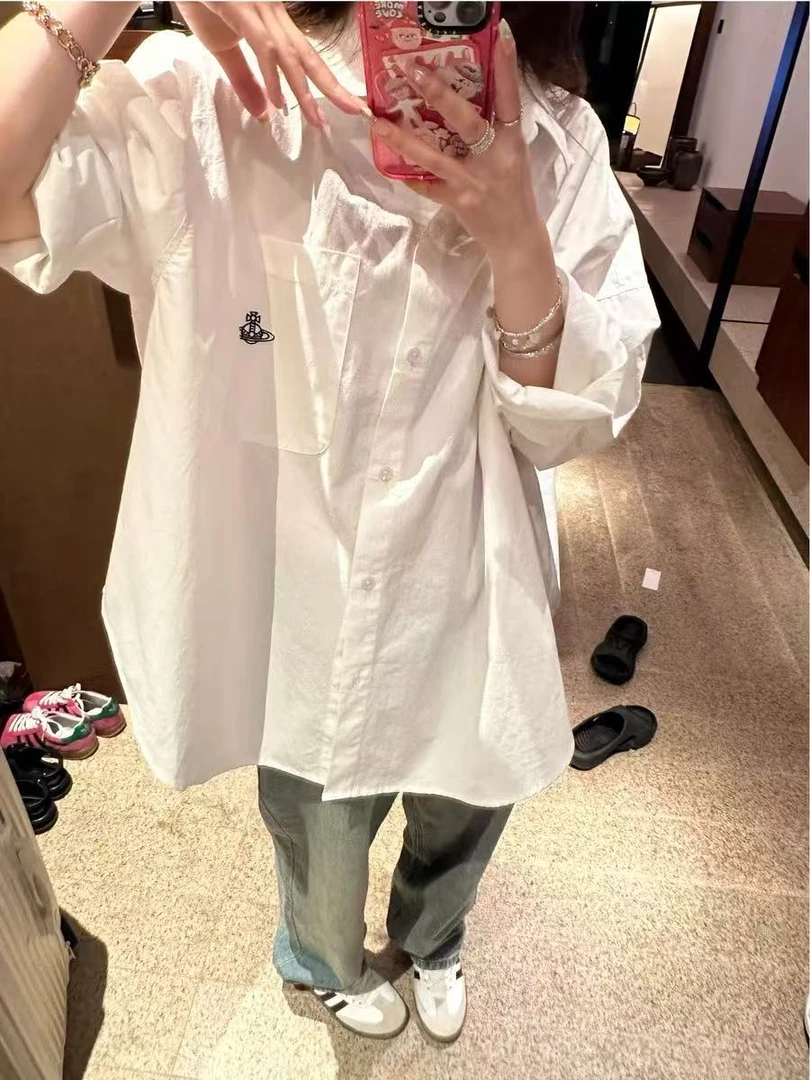 土星衬衣 很洋气 很有范百搭 大版纯棉春秋款女款 衬衣外套韩版