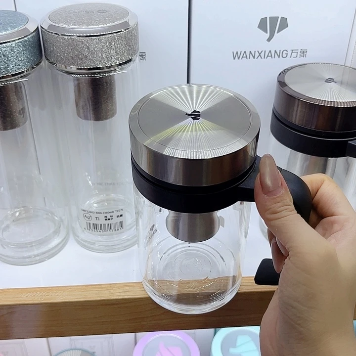 万象品牌单层玻璃杯U219-500钛银
