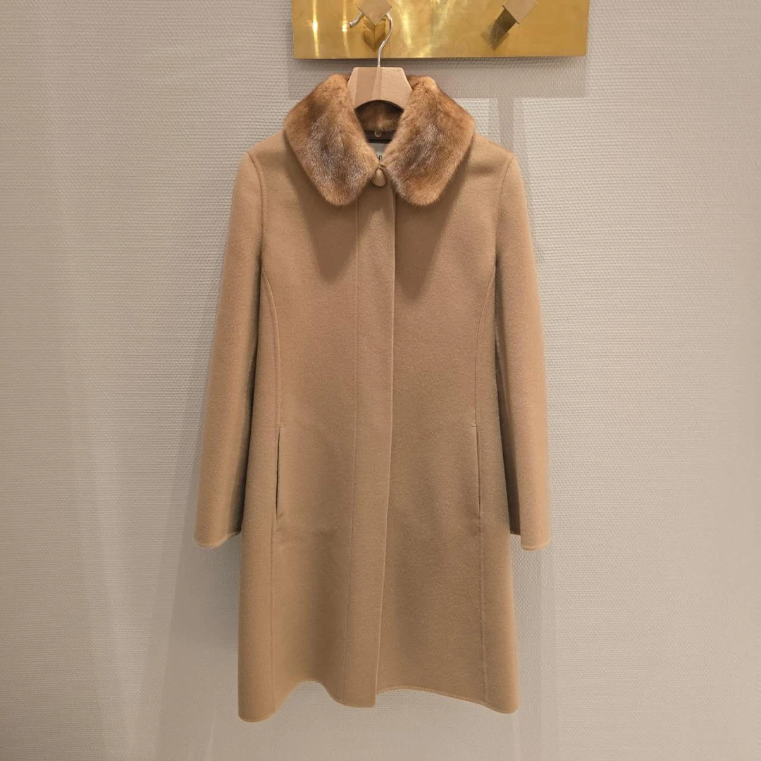 未使用 MaxMara fendi 长款大衣毛绒外套