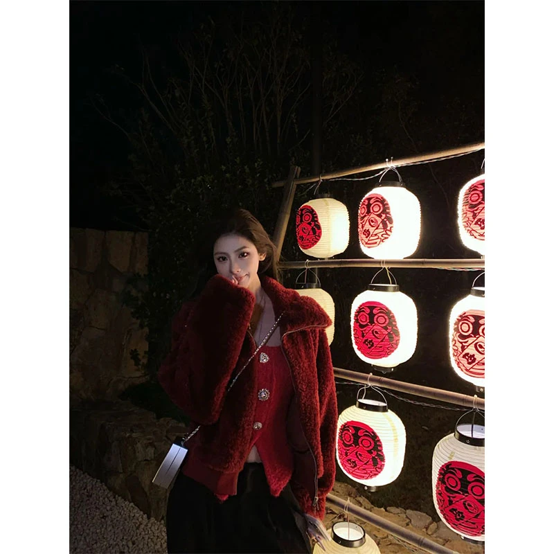 韩系纯欲洋气休闲百搭吊带内搭高级感长袖外套高腰垂感直筒裤套装