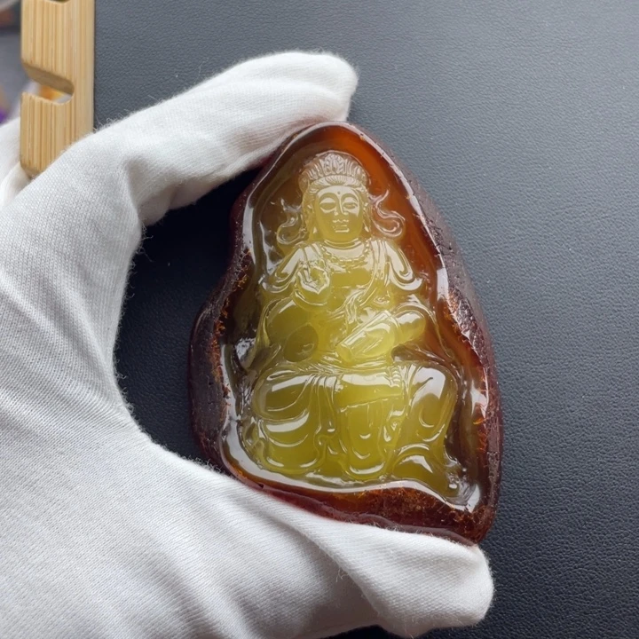 琥珀未镶嵌颈饰天然琥珀蜜蜡