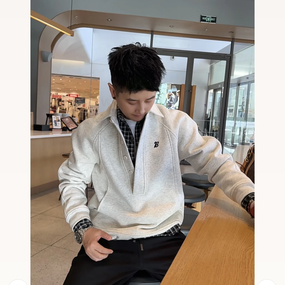 BW2537 重磅加绒结构裁剪方领卫衣