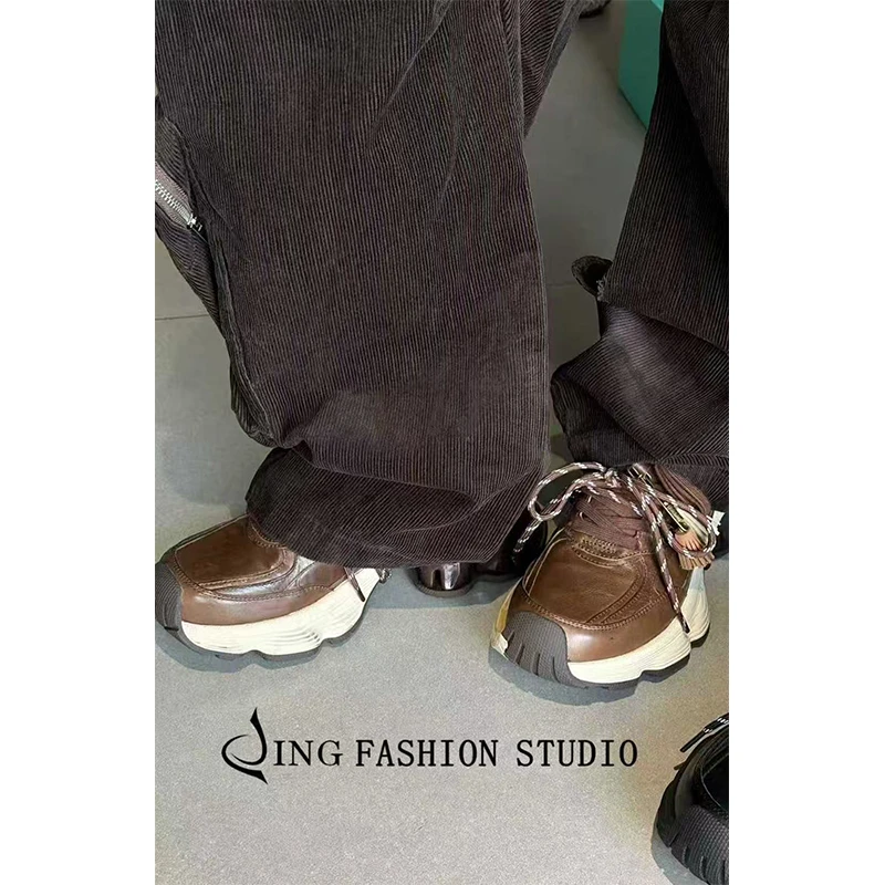 JING2025秋季新款1672运动鞋时尚网红厚底百搭潮鞋系带老爹鞋