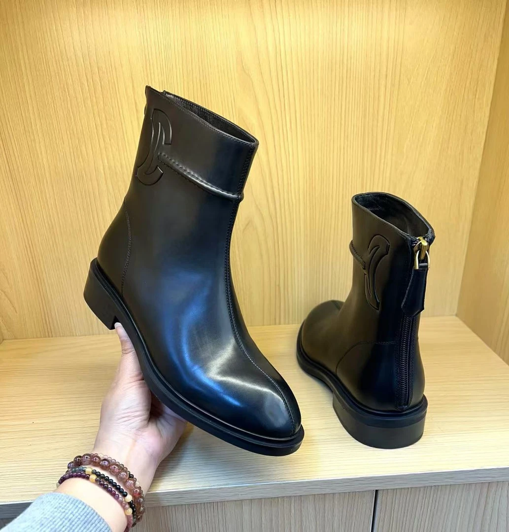 【钰福】小香香网红气质英伦风轻奢时尚靴子长筒靴棉鞋网红休闲鞋