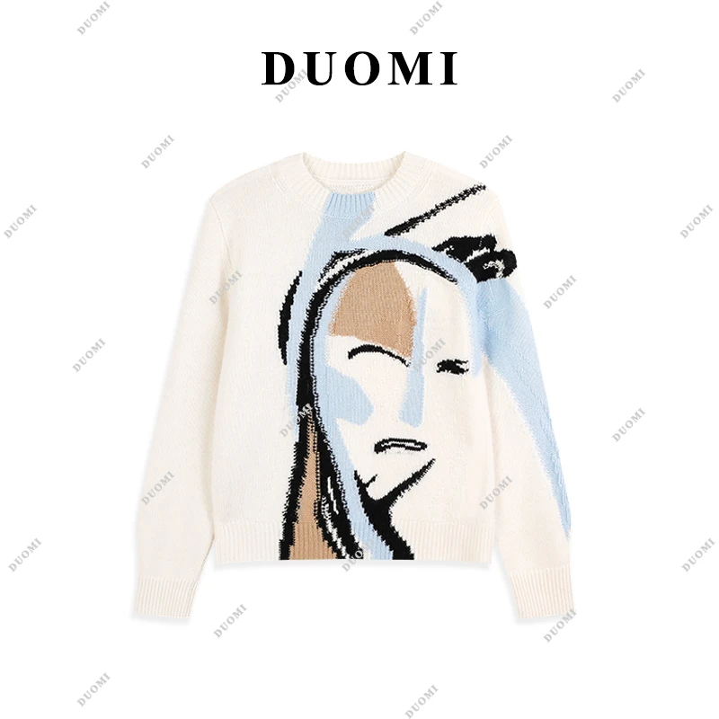 【DUOMI】设计感小众长袖圆领冬季新款洋气针织毛衣女DD-0617