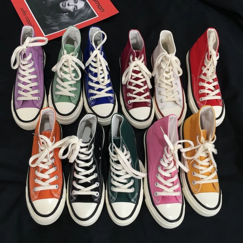 高帮帆布鞋1970S潮流ins时尚百搭经典平底学生春夏情侣鞋夏款