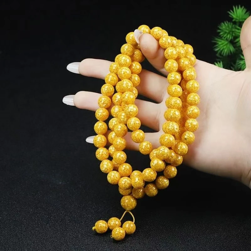 含辰砂工艺品108颗雄黄项链