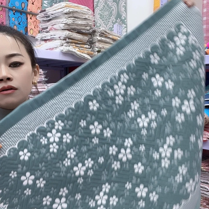 棉绿色雪花纯棉面料