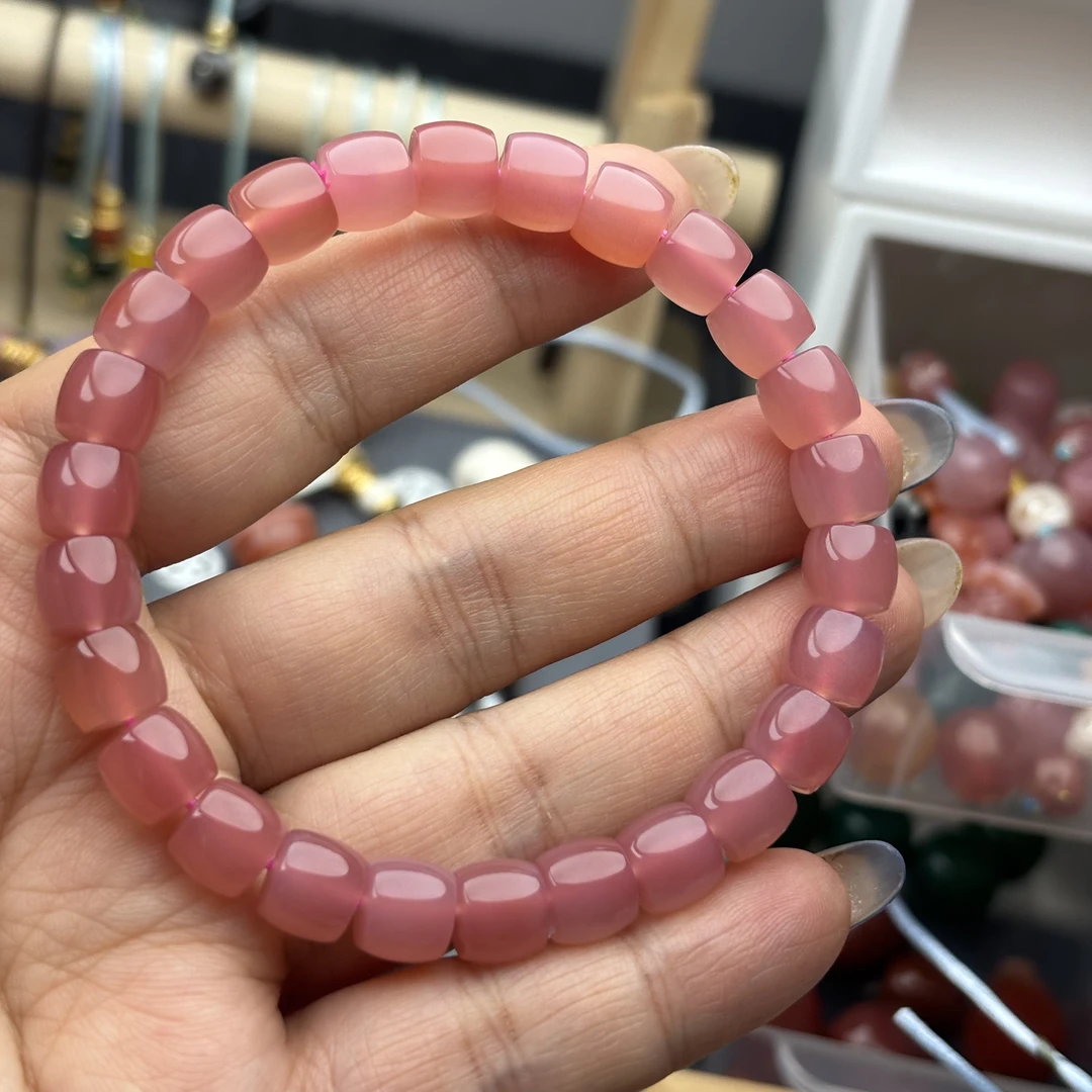 粉糯玛瑙直切手串8m左右（多样性发其一）