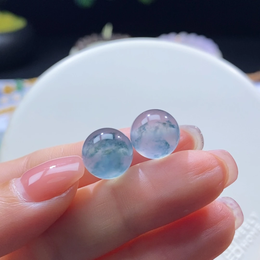 翡翠未镶嵌颈饰蓝花12+多样性发其一