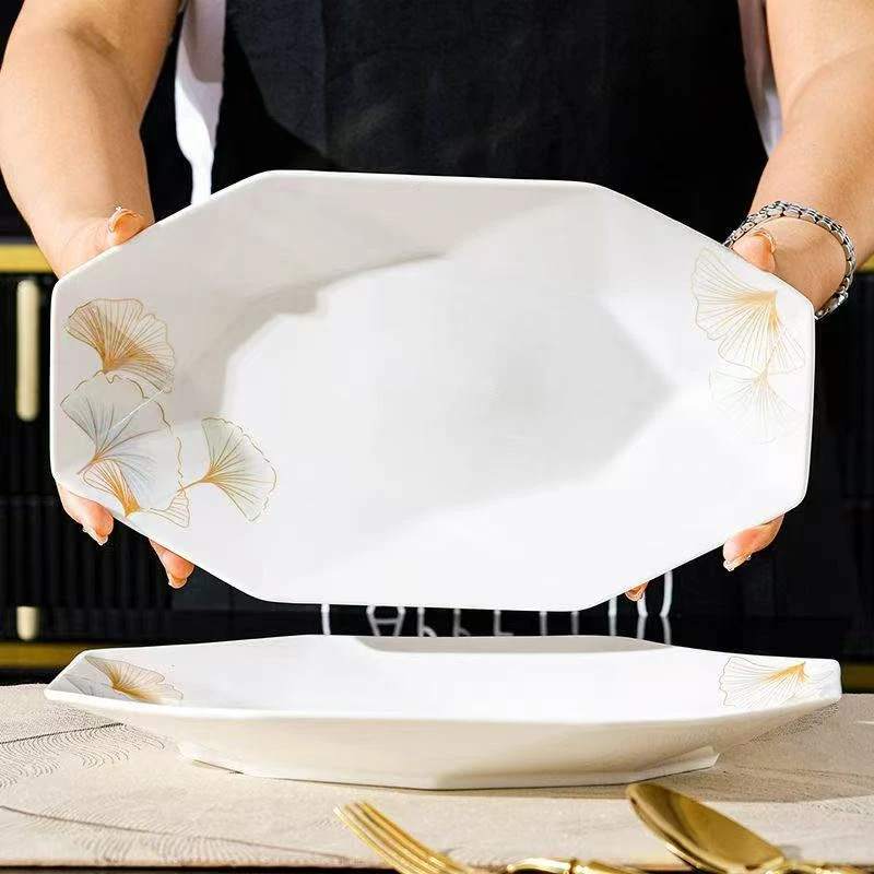 银杏叶鱼盘12英寸2个装 破损联系客服