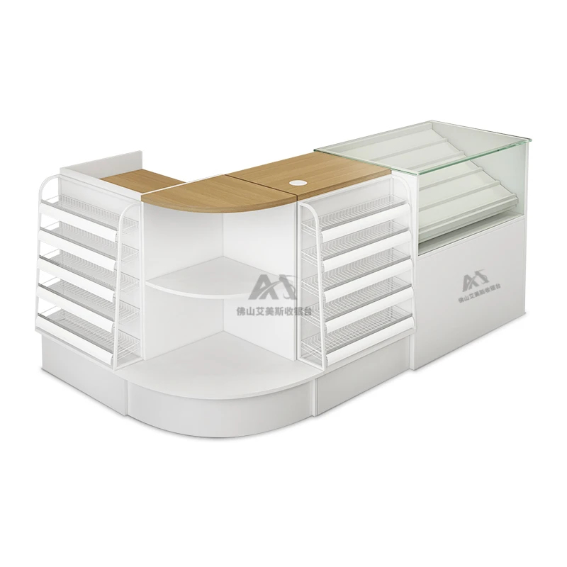 便利店收银台烟酒柜组合转角吧台玻璃柜台超市柜台前台