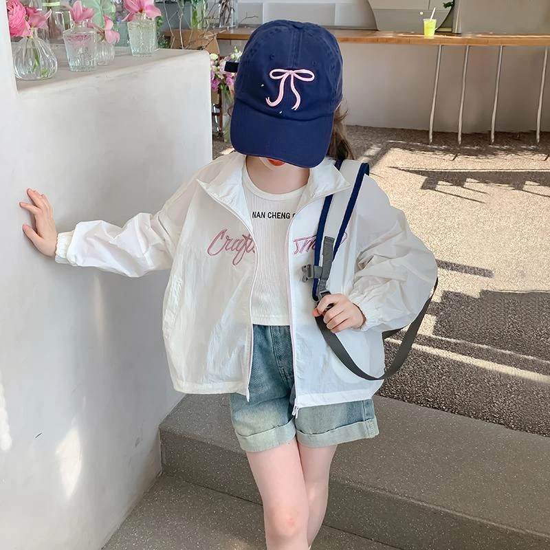 戴维贝拉【断码】女童防晒服2025夏季新款洋气防晒衣夏装中大童宽松