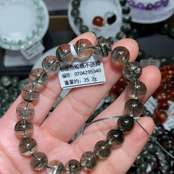手链未镶嵌水晶绿幽灵千层手链