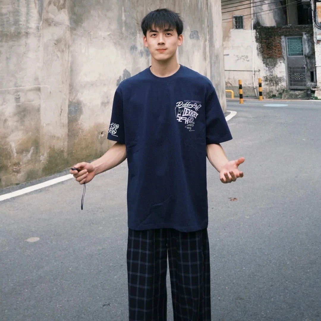 100%纯棉美式创意个性字母印花短袖T恤男女夏季百搭休闲情侣上衣